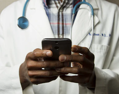 Doctor on a telehealth consultation